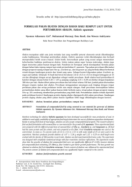 FORMULASI PAKAN BUATAN DENGAN BAHAN BAKU