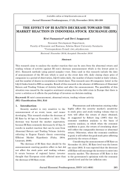 the effect of bi rate`s decrease toward the market reaction in