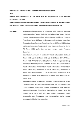 PENGADAAN - TENAGA LISTRIK - JASA PENUNJANG TENAGA