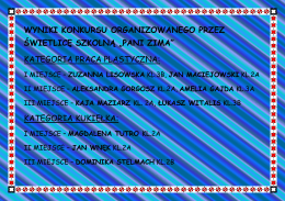 Wyniki konkursu PANI ZIMA