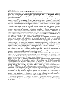 Nota Prawna Serwisu Transakcyjnego
