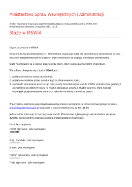 Staże w MSWiA - Ministerstwo Spraw Wewnętrznych i Administracji