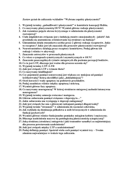 Zestaw pytań do zaliczenia wykładów "Wybrane aspekty