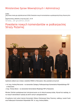 Powołanie nowych komendant&oacute;w w podkarpackiej Straży Pożarnej
