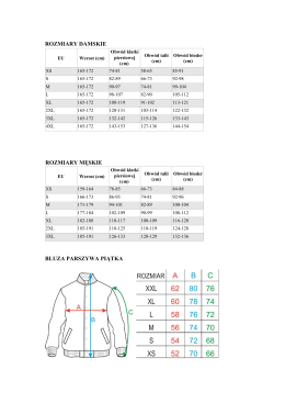 rozmiary damskie rozmiary męskie bluza parszywa piątka