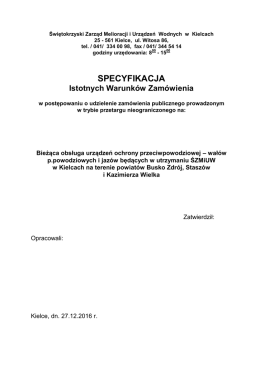 specyfikacja - Świętokrzyski Zarząd Melioracji i Urządzeń Wodnych