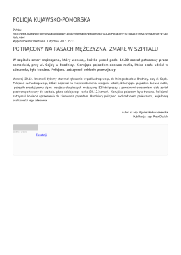 policja kujawsko-pomorska potrącony na pasach mężczyzna, zmarł