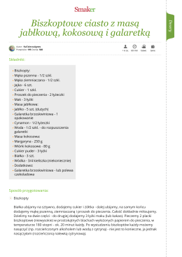 Biszkoptowe ciasto z masą jabłkową, kokosową i