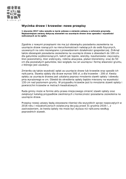 Wycinka drzew i krzew&oacute;w: nowe przepisy
