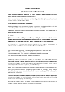 FORMULARZ OSOBOWY (RYNEK NEWCONNECT) HS