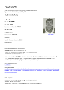 Generuj PDF - Poszukiwani