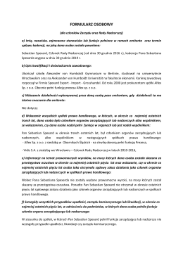 FORMULARZ OSOBOWY (RYNEK NEWCONNECT) SS