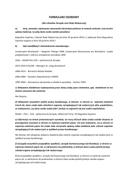 FORMULARZ OSOBOWY (RYNEK NEWCONNECT) BS