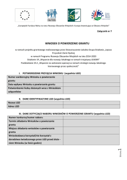 wniosek o powierzenie grantu - Lepsza Przyszłość Ziemi Ryckiej