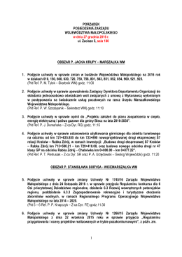 1 PORZĄDEK POSIEDZENIA ZARZĄDU WOJEW&Oacute;DZTWA