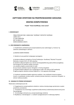 zapytanie ofertowe na przeprowadzenie szkolenia grafika