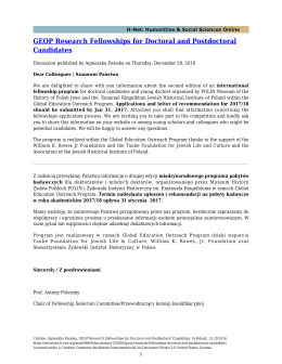 GEOP Research Fellowships for Doctoral and Postdoctoral - H-Net