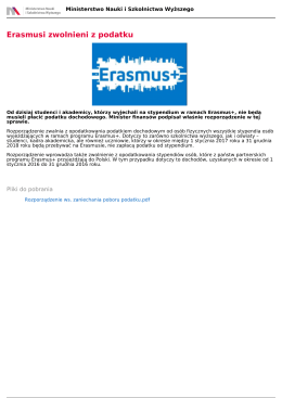 Erasmusi zwolnieni z podatku - Ministerstwo Nauki i Szkolnictwa