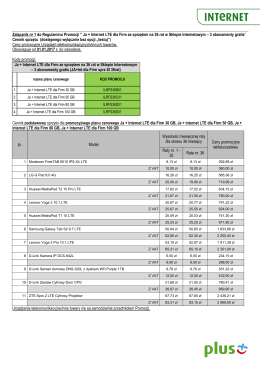 Załącznik nr 1 do Regulaminu Promocji " Ja + Internet LTE