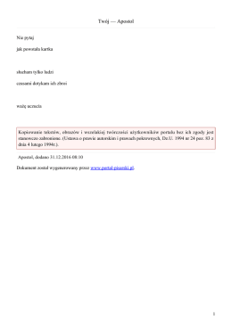 Twój — Apostol - Portal Pisarski