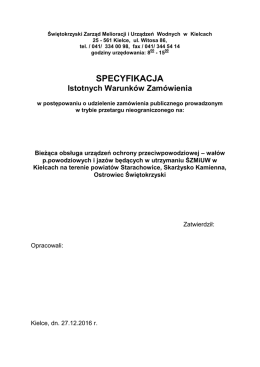 specyfikacja - Świętokrzyski Zarząd Melioracji i Urządzeń Wodnych