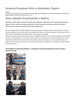 Komenda Powiatowa Policji w Wodzisławiu Śląskim Nowy radiowóz