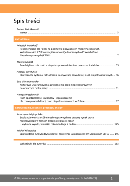Spis treści - Państwowy Fundusz Rehabilitacji Os&oacute;b