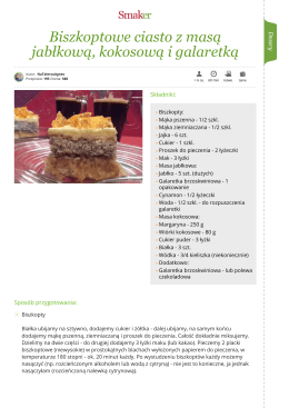 Biszkoptowe ciasto z masą jabłkową, kokosową i