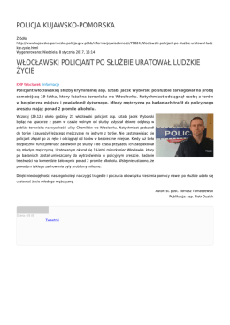 policja kujawsko-pomorska włocławski policjant po służbie uratował