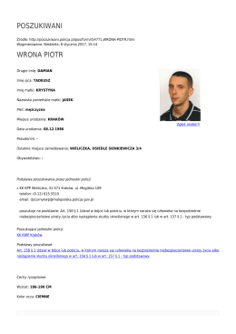 Generuj PDF - Poszukiwani