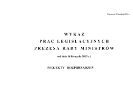 Wykaz rozporządzeń PRM 29.12.2016