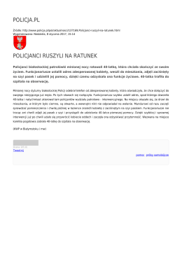 POLICJA.PL POLICJANCI RUSZYLI NA RATUNEK