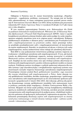 Niepełnosprawność - zagadnienia, problemy, rozwiązania