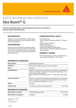 Sika Boom® G - Sika Poland Sp. z oo