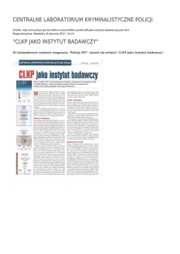 clkp jako instytut badawczy - Centralne Laboratorium