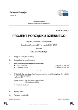 PL PL PROJEKT PORZĄDKU DZIENNEGO
