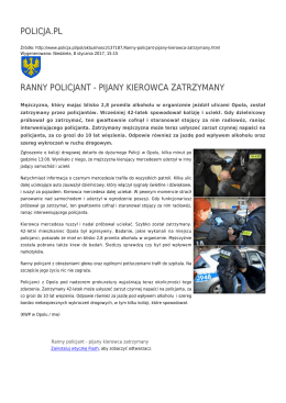 policja.pl ranny policjant - pijany kierowca zatrzymany