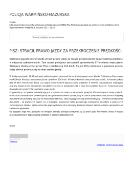 policja warmińsko-mazurska pisz: stracił prawo jazdy za