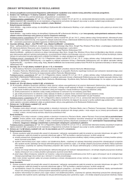 zmiany wprowadzone w regulaminie