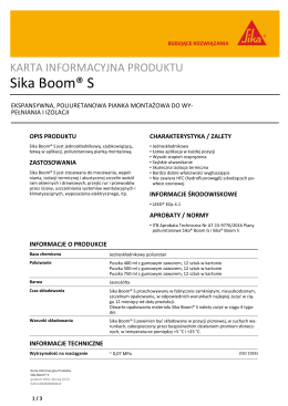 Sika Boom® S - Sika Poland Sp. z oo