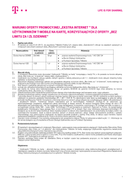 Warunki Oferty PrOmOcyjnej „Ekstra Internet ” - T