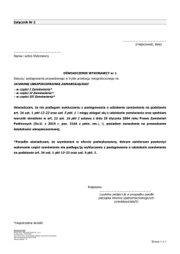 w części I Zamówienia