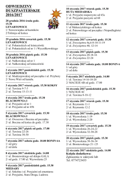 zobacz plan kolędy