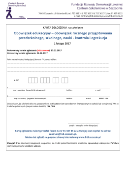 Karta zgłoszeniowa