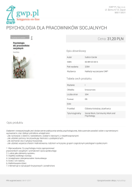 psychologia dla pracownik&oacute;w socjalnych