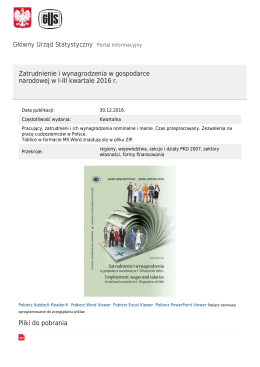 Główny Urząd Statystyczny / Obszary tematyczne / Rynek pracy