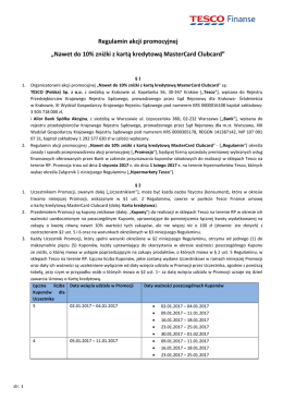 Regulamin akcji promocyjnej „Nawet do 10% zniżki z kartą