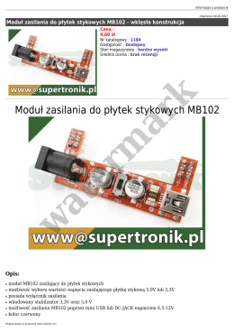 Moduł zasilania do płytek stykowych MB102