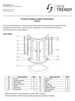 Instrukcja - Kabina prysznicowa VARIA R55