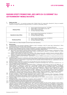Warunki Oferty PrOmOcyjnej „Bez limitu za 1 zł dziennie” - T